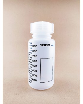 банка широкогорлая для реактивов, 1000мл, с черной градуировкой, п/п, LAMAPLAST