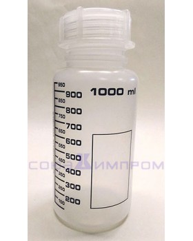 банка широкогорлая для реактивов, 1000мл, с черной градуировкой, п/п, LAMAPLAST-foto2